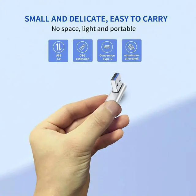 Alt view image 7 of 7 - 2-Pack 90 Degree USB A Male to USB C Female Adapter USB A 3.0 Male to USB C Female Connector Converter for Laptop/Mobile Phone/Tablet/PC