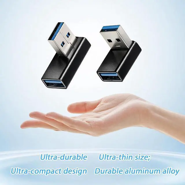 Alt view image 6 of 7 - 4 Pack 90 Degree USB 3.0 Adapter USB Extender Connector Adapter Up and Down Angle Left and Right Angle USBs A Male to Female Converter Extender for PC Laptop Mouse Keyboard