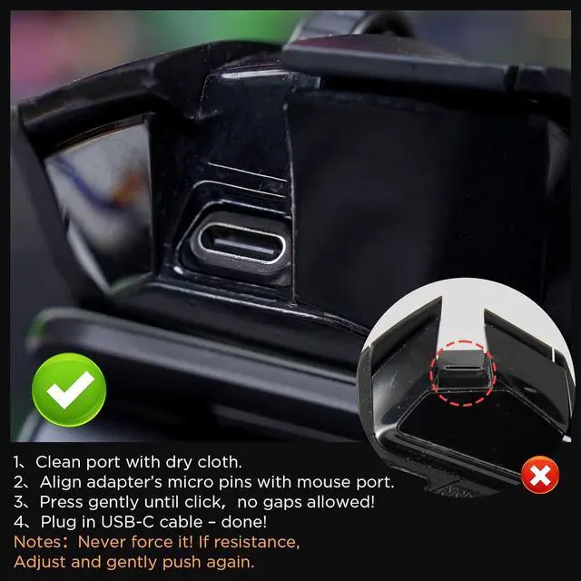 Alt view image 5 of 7 - USB-C Adapter Compatible with G502 Wireless Gaming Mouse Micro USB to Type-C Converter | Model-Specific Fit | Support Charge & Data Sync | 3-Second Install | 10K+ Durability