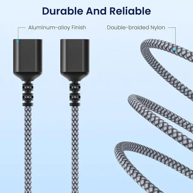 Alt view image 3 of 7 - USB Splitter Cable 1 in 2 Out 3.3FT USB-A Male to Double Female Y Splitter Extension Cord Dual Port Extender Hub Data Power Charger Splitter Adapter for TV PC Laptop MacBook PS4 PS5 Car Mouse