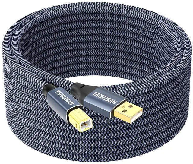 Main image of USB Printer Cable 30ft Type A to B High Speed Cord Compatible for Keyboard MacBook Printers and Scanners - Gray