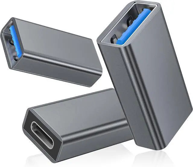 Main image of USB C Female to USB Female Adapter Type C to Type A 3.2 Converter 3 Pack 10Gbps OTG Data Transfer Connector for iPhone17 17e 16 Mac Laptops Tablets Galaxy S26 USB A Peripherals
