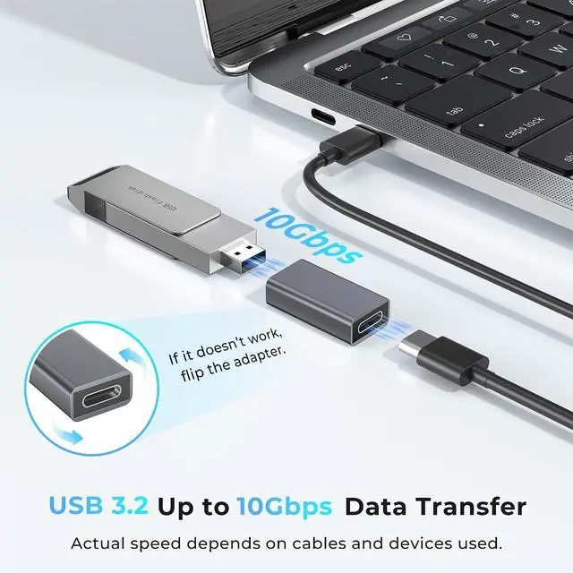 Alt view image 4 of 7 - USB C Female to USB Female Adapter Type C to Type A 3.2 Converter 3 Pack 10Gbps OTG Data Transfer Connector for iPhone17 17e 16 Mac Laptops Tablets Galaxy S26 USB A Peripherals