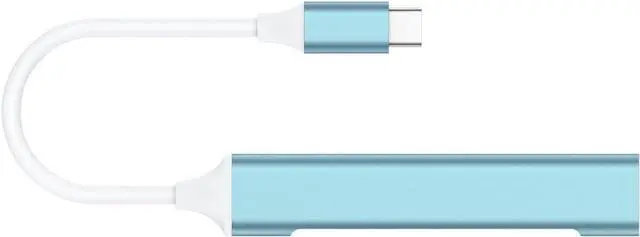 Alt view image 4 of 7 - USB C to USB Hub Adapter 4 Port (1 USB 3.0 + 3 USB 2.0) 5Gbps High Speed Data Slim Type C Hub for MacBook & USB-C Laptops (Light Blue)
