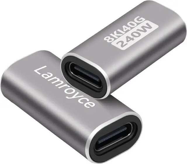 Main image of 240W USB Type-C Coupler 2 Pack USB 4.0 Type C Female to Female Extender Adapter Connector Support 240W PD 3.1 Fast Charging 40Gbps Data Transfer 8K@60Hz Video Output (Compatible with Thunderbolt 4/3)