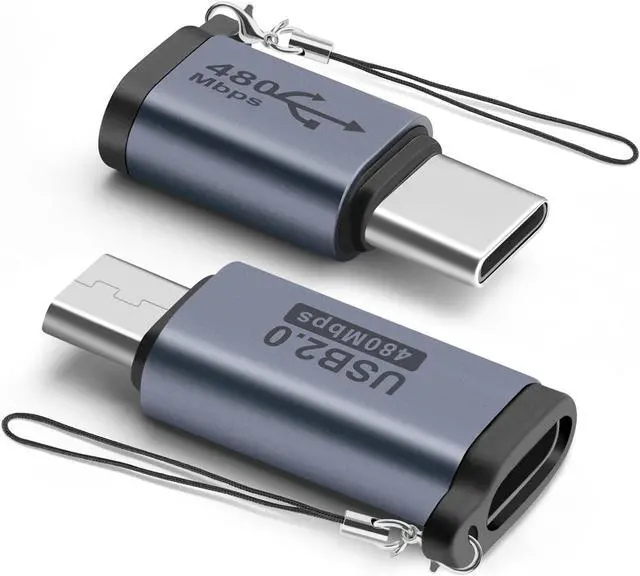 Main image of USB C/Micro to USB Micro/C Adapters (2 Pack) Type-C/Micro Male to Micro/C USB Female Adapter for Galaxy S8/S8+ Google Pixel 3/2 and More