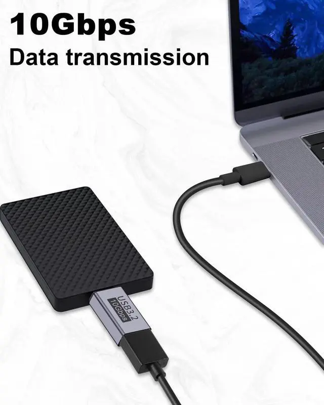 Alt view image 3 of 7 - 10Gbps USB 3.2 to Micro B Adapter USB A Female to USB 3.2 Micro B Male Adapter Type A Female to Male Micro B Connector for Mobile Hard Disk S5 (2 Pack Grey)