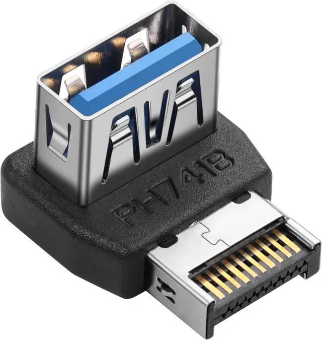 Main image of USB 3.1 Front Panel Header 10Gbps Type E to USB 3.1 Motherboard Header Adapter Type-E Male to USB A Female Front Connector Converter (PH741B)