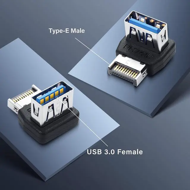 Alt view image 2 of 7 - USB 3.1 Front Panel Header 10Gbps Type E to USB 3.1 Motherboard Header Adapter Type-E Male to USB A Female Front Connector Converter (PH741B)