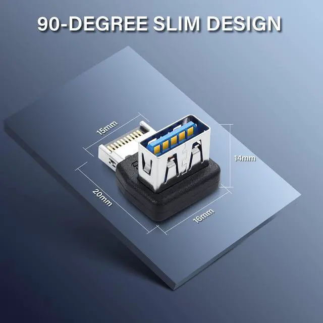 Alt view image 6 of 7 - USB 3.1 Front Panel Header 10Gbps Type E to USB 3.1 Motherboard Header Adapter Type-E Male to USB A Female Front Connector Converter (PH741B)