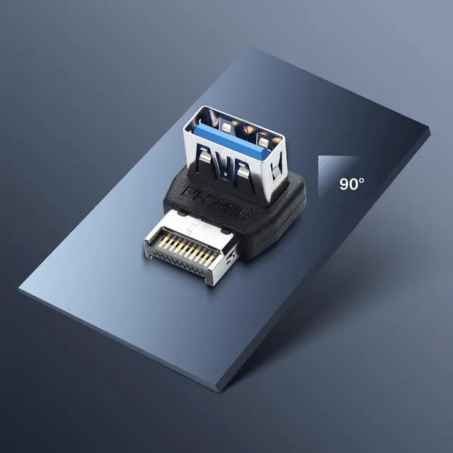 Alt view image 7 of 7 - USB 3.1 Front Panel Header 10Gbps Type E to USB 3.1 Motherboard Header Adapter Type-E Male to USB A Female Front Connector Converter (PH741B)