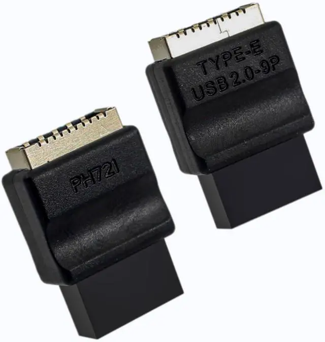Alt view image 2 of 4 - USB 2.0 9Pin to Type-E Motherboard Header Extension Adapter USB 9-Pin Female to Type E Female Front Connector Converter