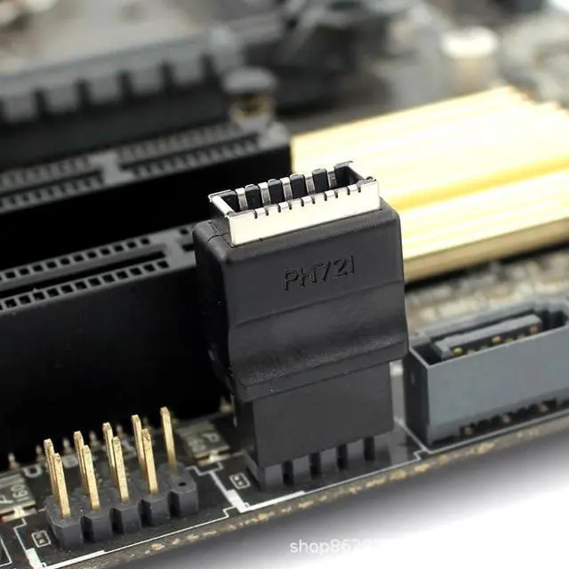 Alt view image 4 of 4 - USB 2.0 9Pin to Type-E Motherboard Header Extension Adapter USB 9-Pin Female to Type E Female Front Connector Converter