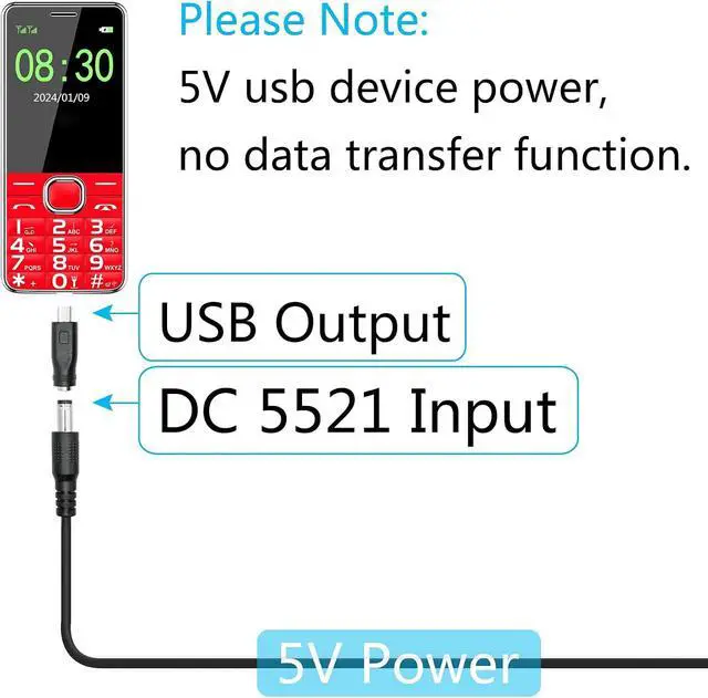 Alt view image 4 of 6 - DC 5.5mm x 2.1mm to Mini USB Adapter 5V DC 5521 Female to Mini USB Male Plug Convert Connector Power (4Pcs)
