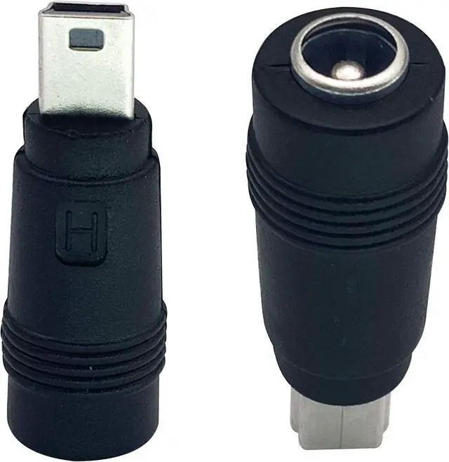 Alt view image 4 of 7 - USB Mini DC Power Adapter 2-Pack Black Mini USB 2.0 Male Jack