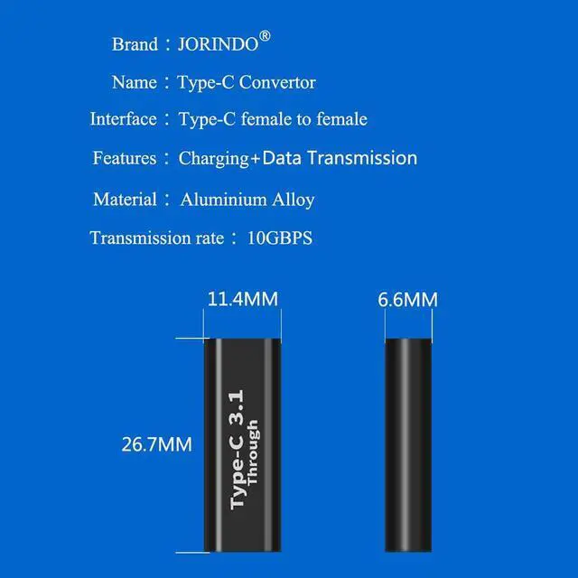 Alt view image 4 of 6 - (2Packs USB C Female to Female Adapter USB 3.1 Double Holes Adapter Supports Fast Charging and Data Transfer Extension up to 10GBbps Rate (Female-to-Female)