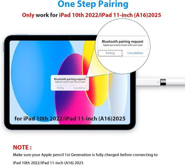 Alt view image 4 of 7 - USB C Adapter for Pencil 1st Generation USBC Pencil Charger Adapter USB-C to for Lightning Specific Compatible with 10th/11th Type C iPencil 1 Dongle Pen Connector Pair for A16 2025