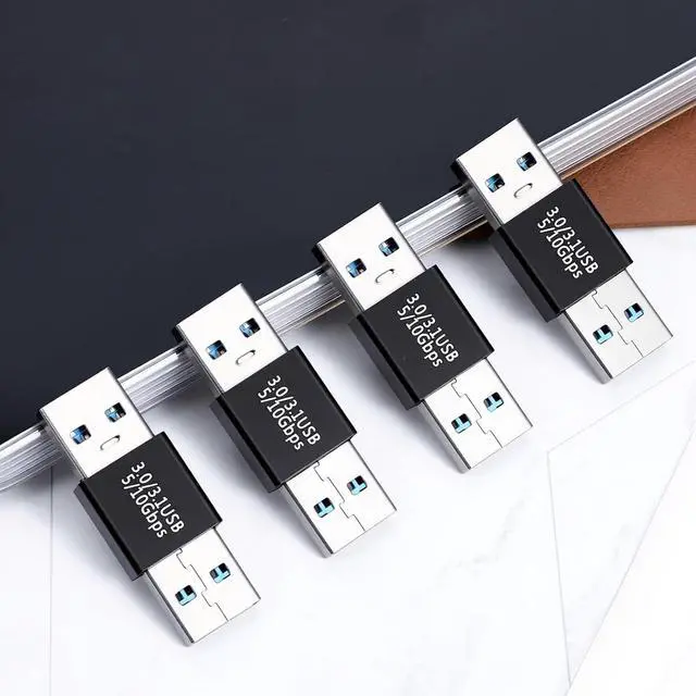 Alt view image 6 of 7 - 2 Pack USB Male to Male Adapter USB 3.1 Type a to Type a Adapter High Speed Extension Connector for Hard Driver Laptop DVD Player Monitor Camera Black