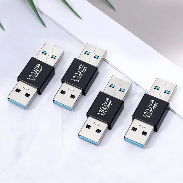 Alt view image 7 of 7 - 2 Pack USB Male to Male Adapter USB 3.1 Type a to Type a Adapter High Speed Extension Connector for Hard Driver Laptop DVD Player Monitor Camera Black