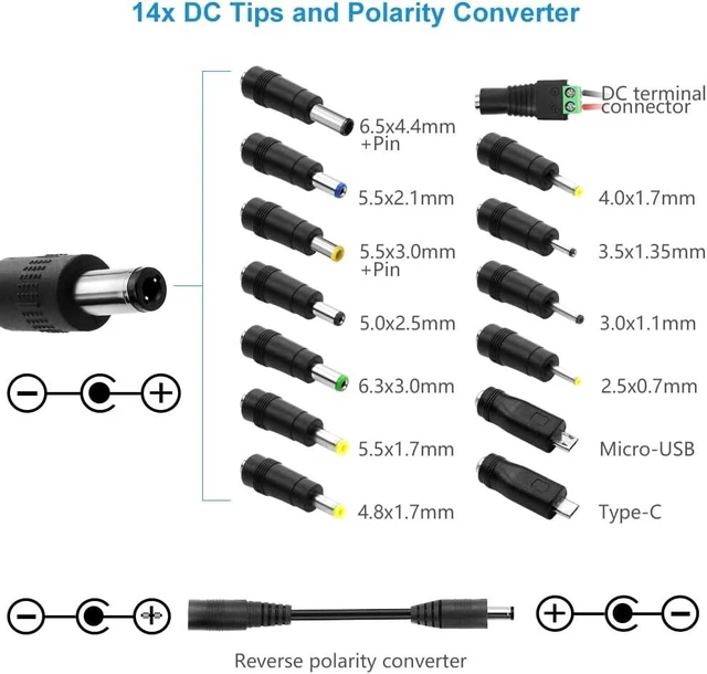 Alt view image 4 of 7 - 30W Universal Power Supply 3V 4.5V 5V 6V 7.5V 9V 12V Adjustable Variable AC/DC Adapter with 5V 2.1A USB Port 100V-240V AC to DC 3V~12V Converter 0.5A 1A 1.2A 1.5A 2A 2.5A Max with 14 Tips