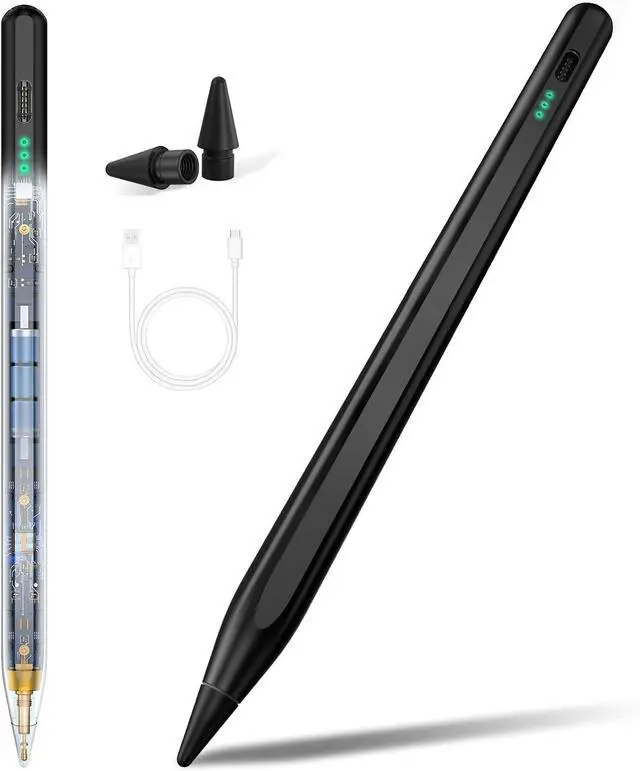 Main image of Stylus Pen for iPad 11/10/9/8/7/6th Gen (2018-2025) Fast Charge Magenetic Pencil with Tilt Sensitivity & Palm Rejection for iPad Air 3/4/5/M2/M3 Mini 5/6/7 Pro 11/12.9/M4/M5 Black