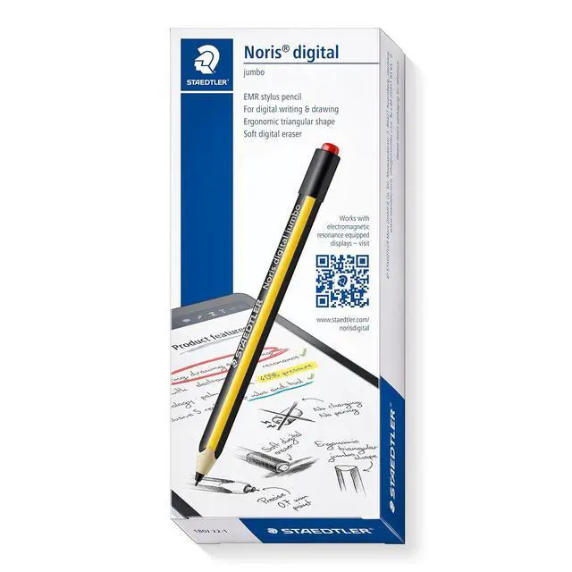 Alt view image 2 of 7 - Noris Jumbo Digital Stylus Pen: No Charging EMR Palm Rejection 4.096 Pressure Levels Hexagonal Shape Natural Writing and Drawing on Touchscreen Tablet Laptop Phone