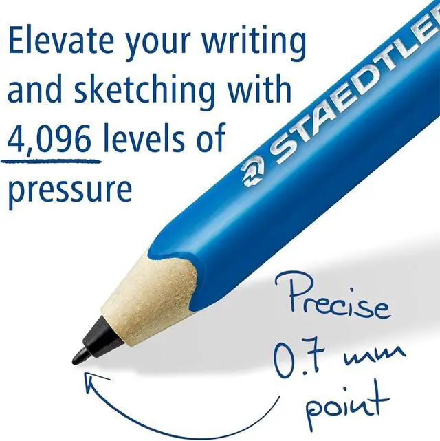 Alt view image 5 of 7 - Mars Lumograph Jumbo Digital Stylus Pen with Eraser: No Charging EMR Palm Rejection 4096 Pressure Sensitivity Levels Natural Writing on Touchscreen Tablet Laptop Phone