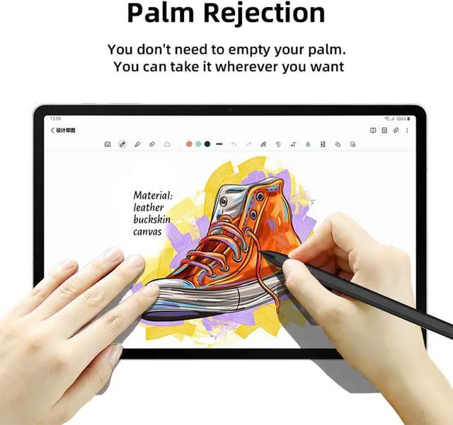 Alt view image 4 of 7 - HAOZEE EMR Stylus Compatible with Remarkable 2 Pen with Eraser 4096 Pressure Level Sensitivity Palm Recognition Digital Pen Marker Plus Compatible Kindle Scribe Tablet Pen