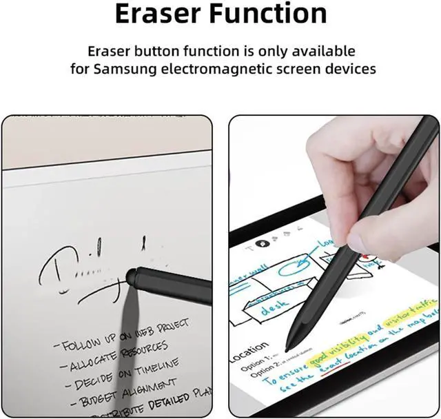 Alt view image 5 of 7 - HAOZEE EMR Stylus Compatible with Remarkable 2 Pen with Eraser 4096 Pressure Level Sensitivity Palm Recognition Digital Pen Marker Plus Compatible Kindle Scribe Tablet Pen