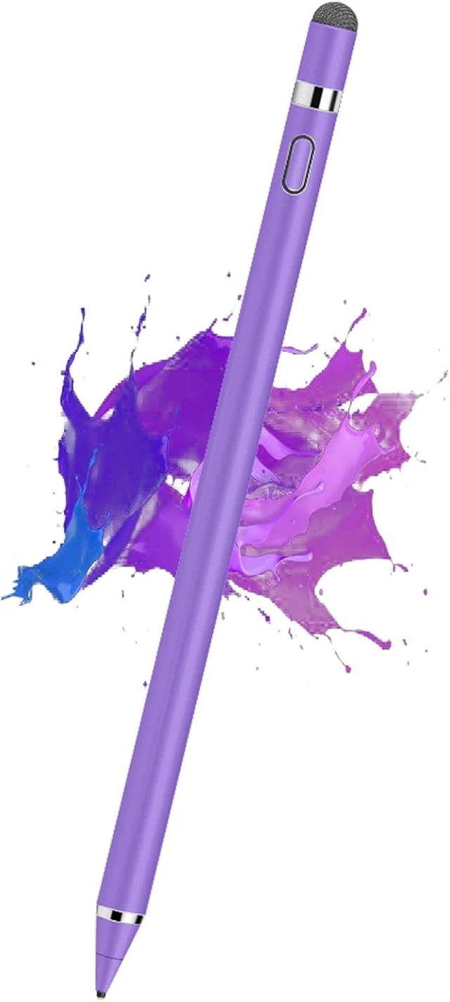 Main image of Stylus Pen for Touchscreen Rechargeable Digital Fine Point Active Tablet Pencil Stylus Pen for iPhone/Android/ iPad Pro/Air/Mini//Cellphone/Tablet Drawing & Writing - Purple