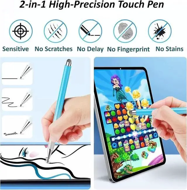Alt view image 4 of 7 - Stylus Pen for Galaxy Tab A11+/A11/A9+/A9/A8+/A8 Universal Android Pen Compatible with iOS/Microsoft/Android Tablet and Phones All Touch Devices (Black)