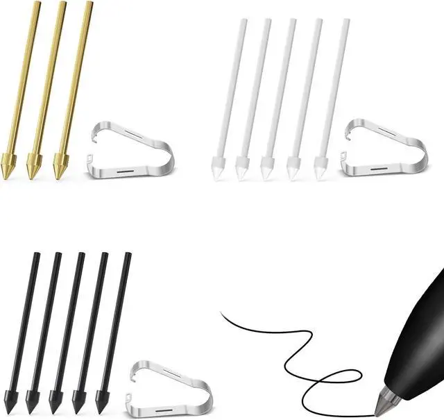 Main image of 13 PCS Copper Metal Tips/Nibs Replacement for Galaxy S10/S9/S8/S7/S6 Note S22/S23/S24 Ultra S Pen Pencil Tips fits for Remarkable 2 EMR Pen/Kindle Scribe Pen (3 PCS Copper+10 PCS Set)