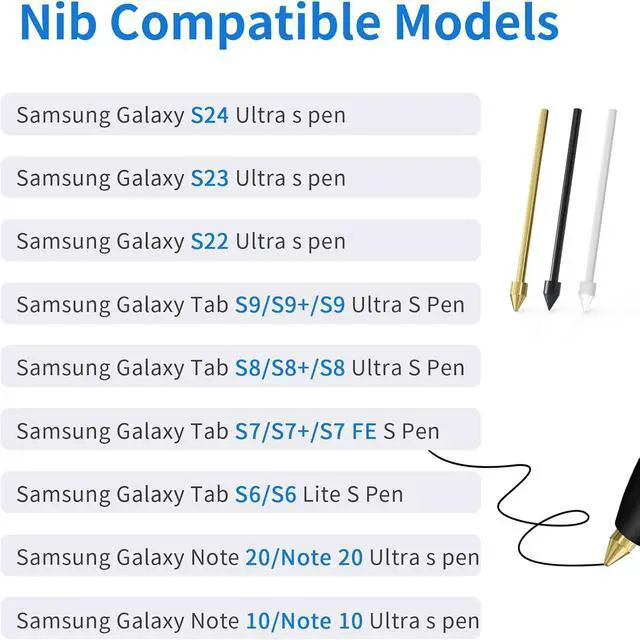 Alt view image 2 of 7 - 13 PCS Copper Metal Tips/Nibs Replacement for Galaxy S10/S9/S8/S7/S6 Note S22/S23/S24 Ultra S Pen Pencil Tips fits for Remarkable 2 EMR Pen/Kindle Scribe Pen (3 PCS Copper+10 PCS Set)