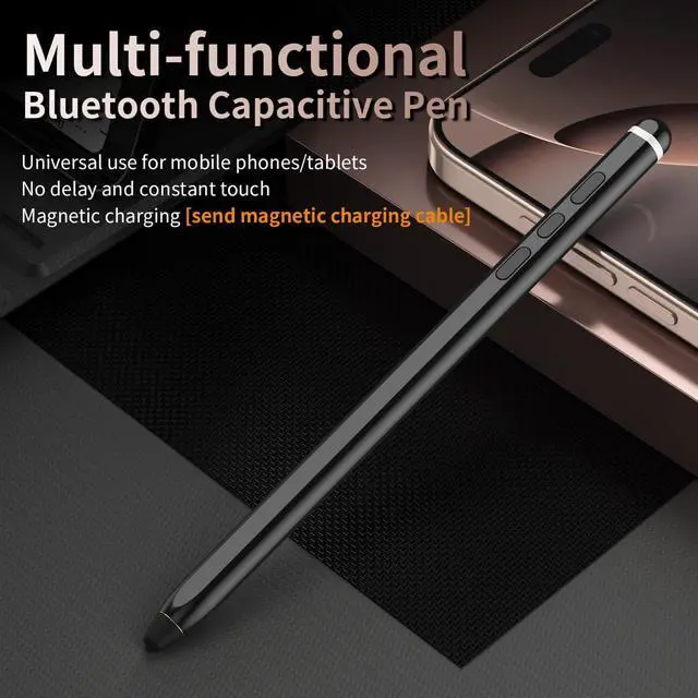 Alt view image 3 of 7 - Fold 7 S Pen -Bluetooth for Galaxy Z Fold 7 Fold 6 Edition Pen Active Capacitive Smart Pen with Remote Camera Shutter Multi-Function Stylus (Black)