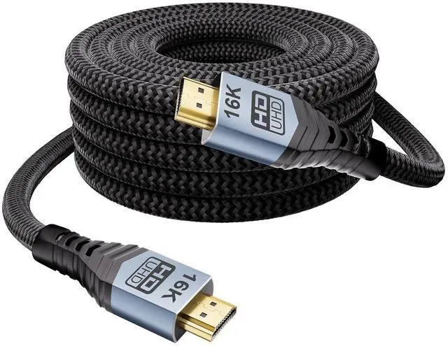 Main image of 16K 10K 8K HDMI 2.2 Cable 96Gbps 10FT/3M, 96Gbps Ultra High Speed Slim HDMI Braided Cord Support 16K@60Hz 8K@240Hz 4K@480Hz, HDCP 2.2&2.3, Dynamic HDR,eARC,DTS:X, fo Roku TV/PS5/Blu-ray
