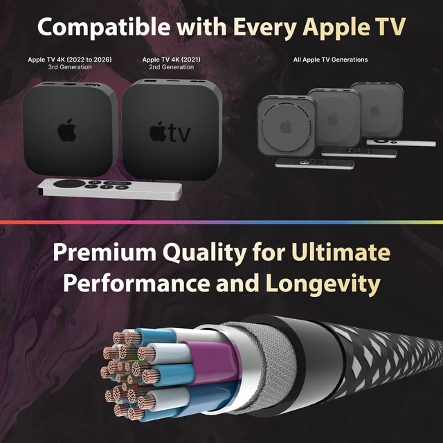 Alt view image 4 of 5 - Cinema Grade Gold-Plated HDMI Cable for TV (10 Feet)