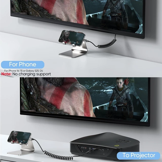Alt view image 5 of 7 - 4K USB C to HDMI Coiled Cable 1FT-3FT, USBC Type C to HDMI Cable