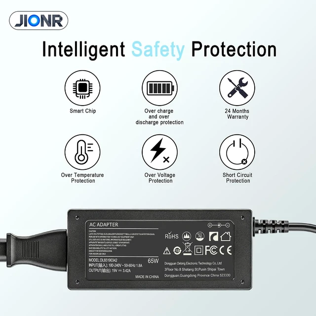 Alt view image 6 of 7 - 65W 3.0×1.1mm DC Barrel Connector Replacement for Acer Laptop Charger