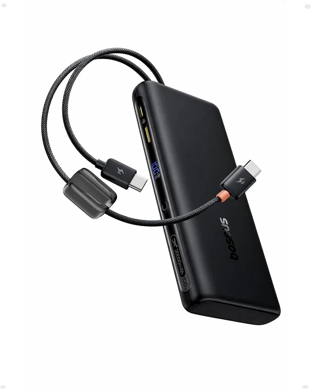 Main image of Portable Charger with Built in Cable 100W Laptop Power Bank 20000mAh Travel Essential Fast Charging USB C Battery Pack for MacBook iPhone 18/17/16 Series Galaxy S25/24 TSA-Approved