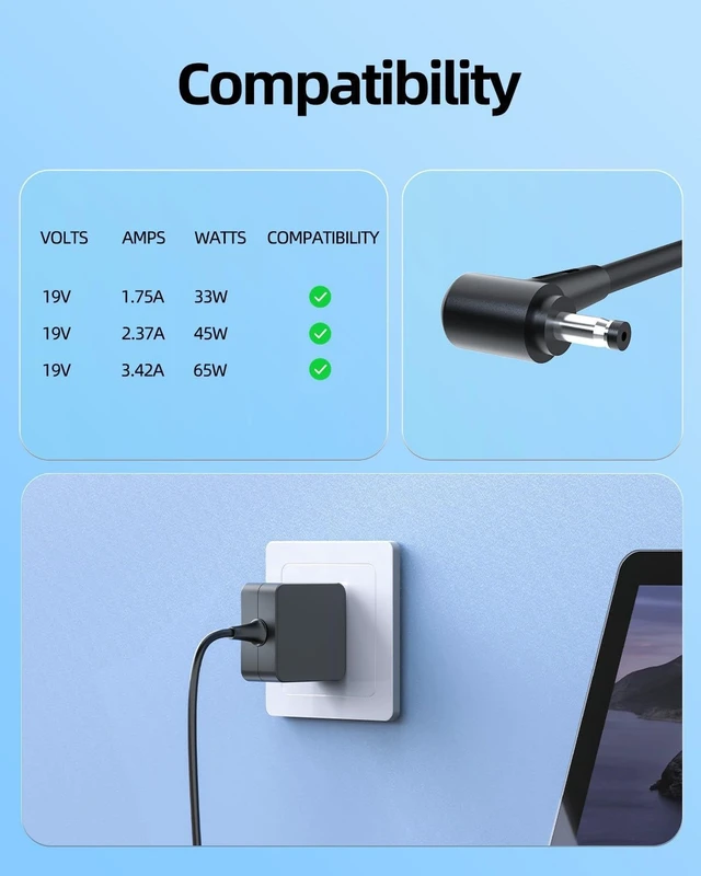 Alt view image 4 of 7 - Computer Charger Compatible with Vivobook Laptop 65W 45W 33W