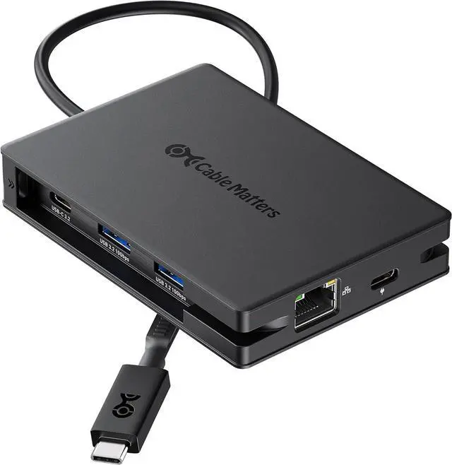 Main image of 8-in-1 USB C Hub Multiport Adapter with Dual 4K@60Hz HDMI 140W PD Charging Gigabit Ethernet 10Gbps Data Transfer: 2X USB-C & 1x USBA 3.2 Ports (Support ONE External Display on MacOS)