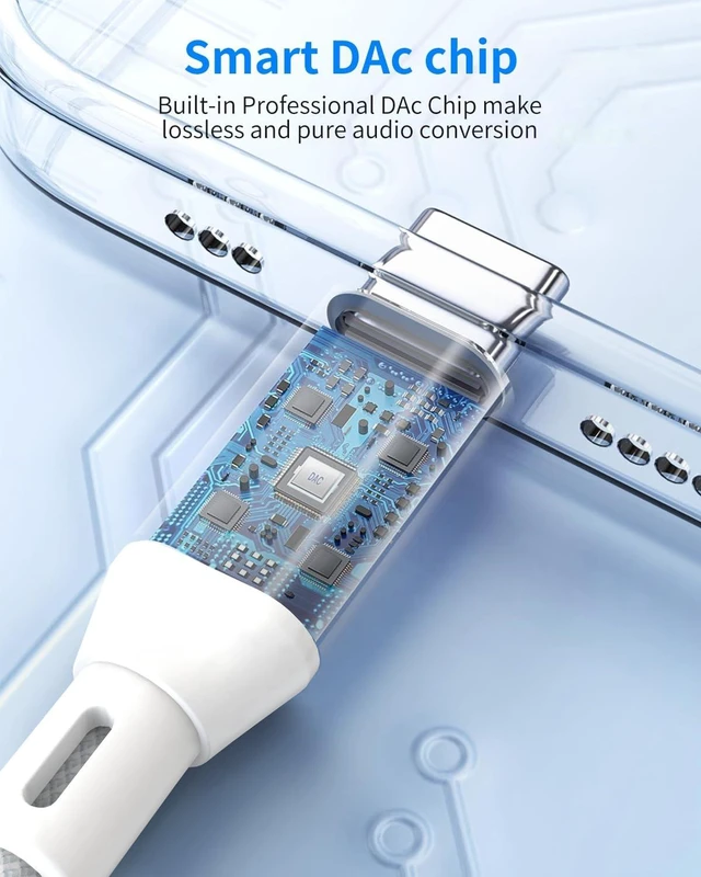 Alt view image 4 of 7 - USB Type C to 3.5mm Headphone Jack Adapter(2 Park) Transparent USB C to Audio AUX Cable Dongle Cord Compatible with iPhone 15/16 pro max Pixel 4 3 2 XL Galaxy Ultra + Note 20 S and More
