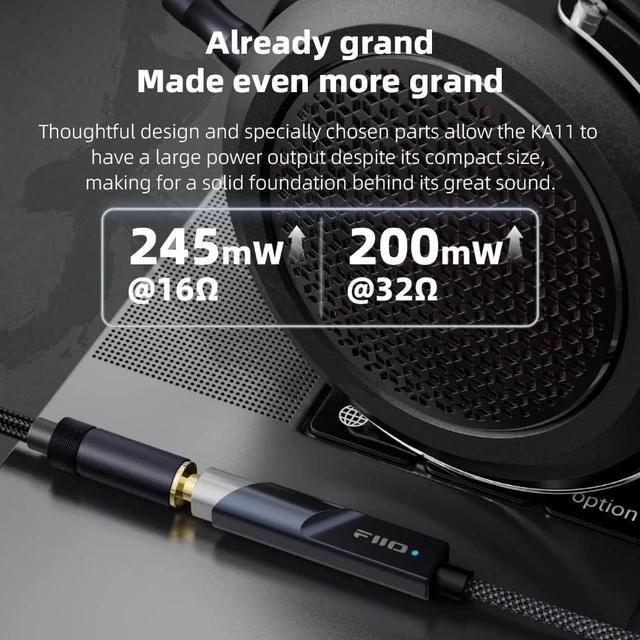 Alt view image 3 of 7 - KA11 USB C to 3.5mm Audio Adapter 32bit/384KHz USB Type C Dongle HiFi DAC Amplifier for Android/iOS/Windows/Mac (Black TC)