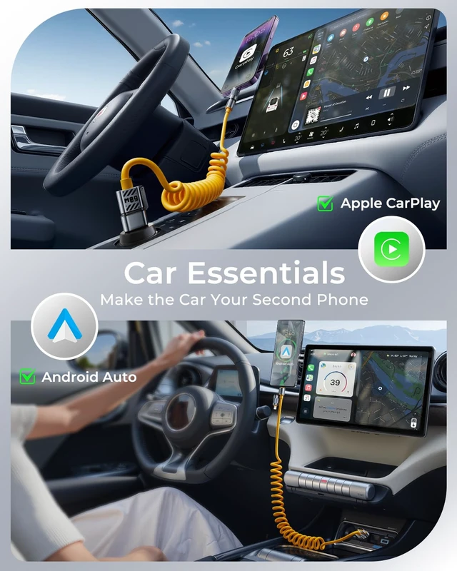 Alt view image 3 of 7 - 4-in-1 Coiled USB C Cable Light-ning Cable for Car for iPhone/iPad
