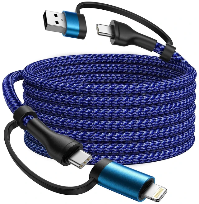 Main image of 4 in 1 Charging Cable Fast USB C Cable Type C Charger 60W Lightning Cable Adapter USB C to USB C Cable for iPad Charger Fast Multi Charging Cord Fits iPhone 17 16 15/15 Pro/15 Plus/14 Pro Max 6FT