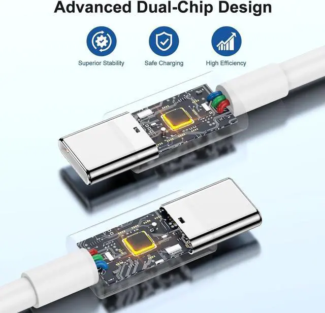 Alt view image 4 of 7 - iPhone 17 16 15 Charger/10ft Type C to C Charging Cable Cord Long USB C Fast Charging Block Plug for iPhone 17 Pro Max/17 Air/16 Pro/15 Plus/AirPods/iPad/mini Plug Cube Birck Box Power Adapter