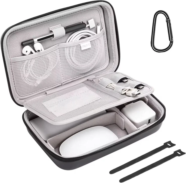 Main image of MOSISO Electronic Organizer Travel Case Compatible with MacBook Power Adapter, Compatible with Magic Mouse & Pencil, SD Card, USB Flash Disk with 4 Modular Insert & 2 Cable Tie & Snap Hook, Black