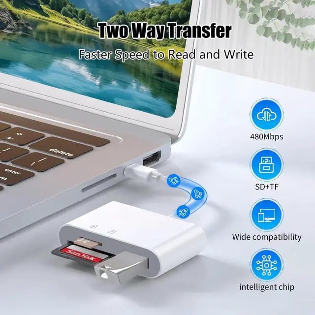 Alt view image 5 of 7 - SD Card Reader for iPhone 3-1 micro sd card reader USB Cwith USB A Port Type C to SD Card Adapter Compatible iPhone15/16laptop and Android Devices Supports SDSDHCSDXCMicro SD/SDHC/SDXC cards etc