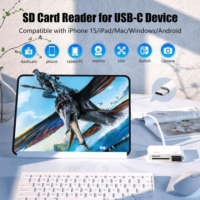Alt view image 4 of 7 - SD Card Reader for iPhone 3-1 micro sd card reader USB Cwith USB A Port Type C to SD Card Adapter Compatible iPhone15/16laptop and Android Devices Supports SDSDHCSDXCMicro SD/SDHC/SDXC cards etc