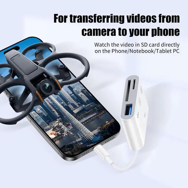 Alt view image 6 of 7 - SD Card Reader for iPhone 3-1 micro sd card reader USB Cwith USB A Port Type C to SD Card Adapter Compatible iPhone15/16laptop and Android Devices Supports SDSDHCSDXCMicro SD/SDHC/SDXC cards etc